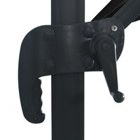 Zweefparasol met LED-verlichting en paal 400x300 cm zwart 7