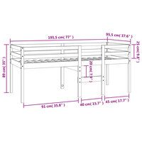 Hoogslaper massief grenenhout wasbruin 90x190 cm 9