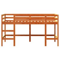 Kinderhoogslaper met ladder 80x200 cm massief grenenhout bruin 4