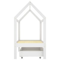 Kinderbedframe met lade massief grenenhout 70x140 cm wit 4