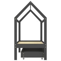 Kinderbedframe met lade grenenhout donkergrijs 70x140 cm 4
