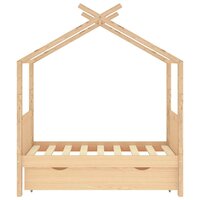 Kinderbedframe met lade massief grenenhout 70x140 cm 3