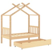 Kinderbedframe met lade massief grenenhout 70x140 cm 5