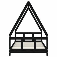 Kinderbedframe 90x190 cm massief grenenhout zwart 4