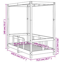 Kinderbedframe 70x140 cm massief grenenhout 9