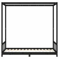 Kinderbedframe 90x190 cm massief grenenhout zwart 4