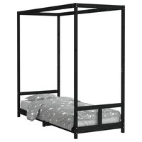 Kinderbedframe 80x200 cm massief grenenhout zwart 2