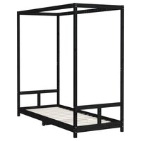 Kinderbedframe 80x200 cm massief grenenhout zwart 3