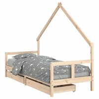 Kinderbedframe met lades 80x200 cm massief grenenhout 2