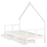 Kinderbedframe met lades 80x200 cm massief grenenhout wit 4