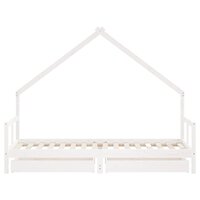 Kinderbedframe met lades 80x200 cm massief grenenhout wit 5
