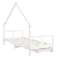 Kinderbedframe met lades 80x200 cm massief grenenhout wit 7