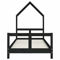 Kinderbedframe 80x200 cm massief grenenhout zwart 4