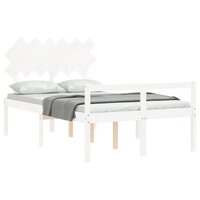 Seniorenbed met hoofdbord massief hout wit 4