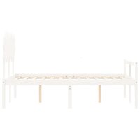 Seniorenbed met hoofdbord massief hout wit 7