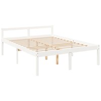 Seniorenbed massief grenenhout wit 150x200 cm 3