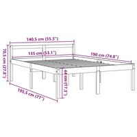 Seniorenbed 135x190 cm massief grenenhout wasbruin 9