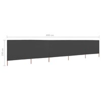 Windscherm 5-panelen 600x160 cm stof antraciet 6