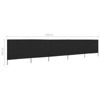 Windscherm 5-panelen 600x160 cm stof zwart 6