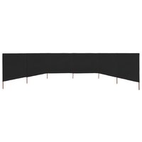 Windscherm 6-panelen 800x80 cm stof zwart 3