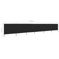 Windscherm 6-panelen 800x80 cm stof zwart 6