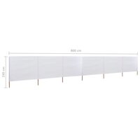 Windscherm 6-panelen 800x160 cm stof zandwit 6