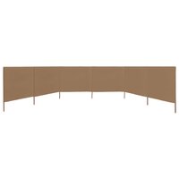 Windscherm 6-panelen 800x160 cm stof taupe 3