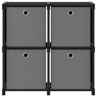 Kast met 4 vakken met boxen 69x30x72,5 cm stof zwart 2