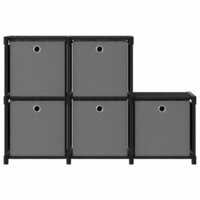 Kast met 5 vakken met boxen 103x30x72,5 cm stof zwart 2