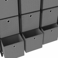 Kast met 12 vakken met boxen 103x30x141 cm stof zwart 6