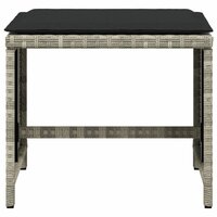 Tuinkrukken 4 st met kussens 41x41x36 cm poly rattan lichtgrijs 5