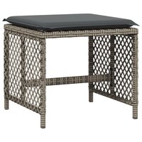 Tuinkrukken 4 st met kussens 41x41x36 cm poly rattan grijs 4