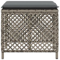 Tuinkrukken 4 st met kussens 41x41x36 cm poly rattan grijs 6