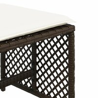 Tuinkrukken 4 st met kussens 41x41x36 cm poly rattan bruin 9