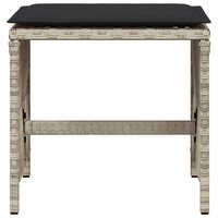 Tuinkrukken 4 st met kussens 41x41x36 cm poly rattan lichtgrijs 5