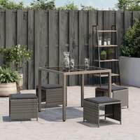 Tuinkrukken 4 st met kussens 40x40x35 cm poly rattan grijs 4