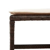 Tuinkrukken 4 st met kussens 40x40x35 cm poly rattan bruin 8