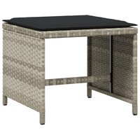 Tuinkrukken 4 st met kussens 40x40x35 cm poly rattan lichtgrijs 3