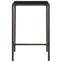 Tuinbartafel 70x70x110 cm poly rattan en glas bruin 2