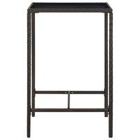 Tuinbartafel 70x70x110 cm poly rattan en glas bruin 3