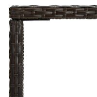 Tuinbartafel 70x70x110 cm poly rattan en glas bruin 4