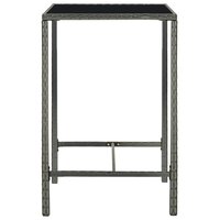 Tuinbartafel 70x70x110 cm poly rattan en glas grijs 3