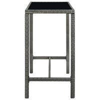 Tuinbartafel 130x60x110 cm poly rattan en glas grijs 3