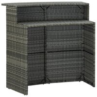 Tuinbartafel 120x55x110 cm poly rattan grijs 2