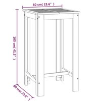 Tuinbartafel 60x60x105 cm massief acaciahout  6
