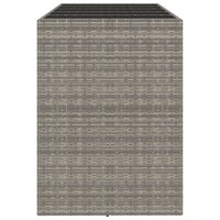 Bartafel met glazen blad 185x80x110 cm poly rattan grijs 4