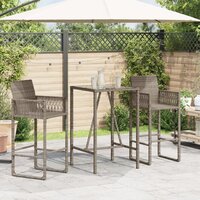 Tuinbartafel 70x70x110 cm poly rattan grijs 3