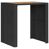 Tuinbartafel acaciahouten blad 105x80x110 cm poly rattan zwart 2