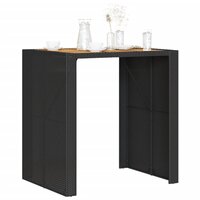 Tuinbartafel acaciahouten blad 105x80x110 cm poly rattan zwart 4