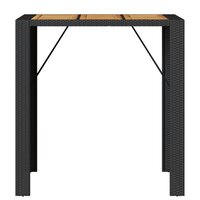 Tuinbartafel acaciahouten blad 105x80x110 cm poly rattan zwart 5